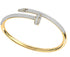 14K Solid Yellow Gold with Diamond Nail Bangle